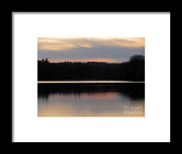 Sunset Framed Print featuring the photograph Swan Song by Lili Feinstein