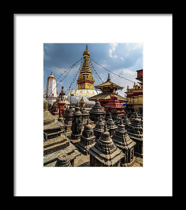 Tranquility Framed Print featuring the photograph Swayambhunath, Kathmandu, Nepal by Feng Wei Photography