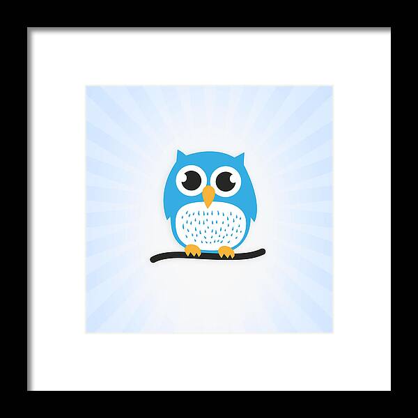 Sweet Framed Print featuring the digital art Sweet and cute owl by Philipp Rietz