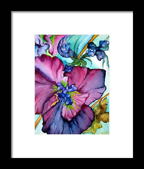 Wildflowers Framed Print featuring the painting Sweet and Wild in Turquoise and Pink by Lil Taylor