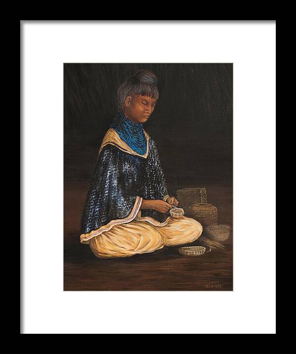 Indian Framed Print featuring the painting Sweet Grass Artisan by Nancy Lauby