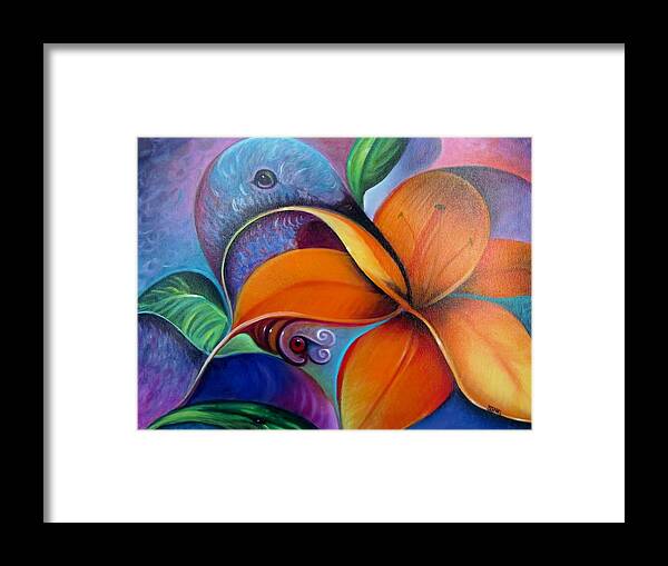 Curvismo Framed Print featuring the painting Sweet Nectar by Sherry Strong