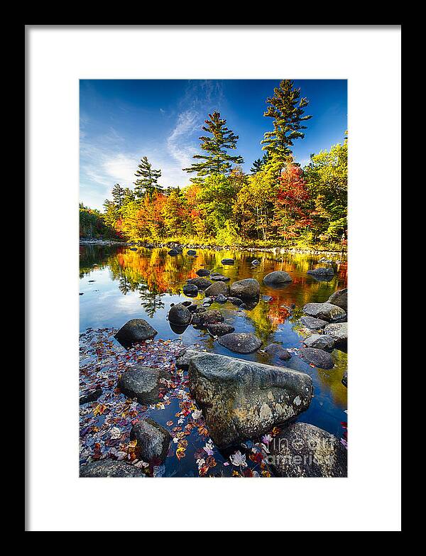 New England Framed Print featuring the photograph Swift River Autumn Reflections by George Oze