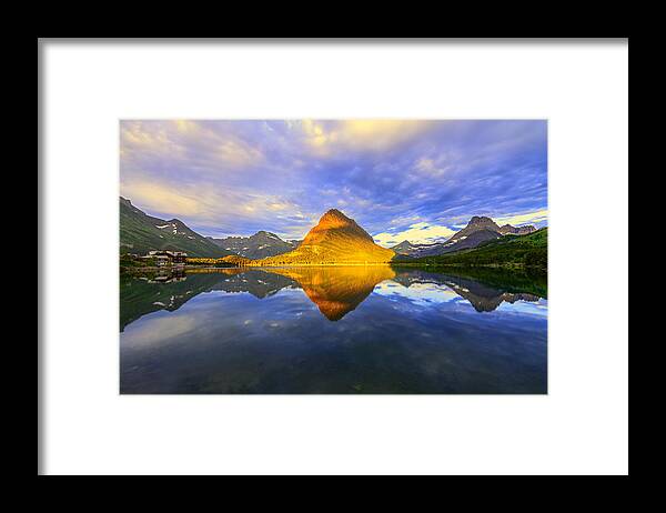 Montana Framed Print featuring the photograph Swiftcurrent Sunrise by Dustin LeFevre