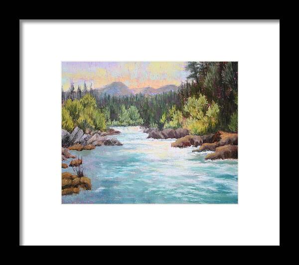 River Framed Print featuring the painting Swiftwater by Nancy Jolley