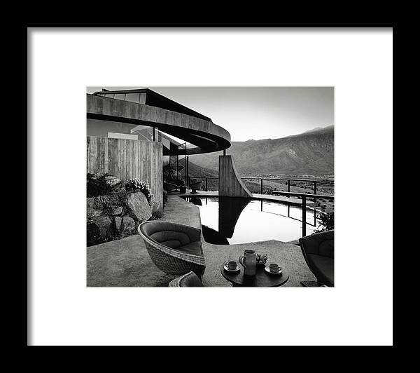 Palm Springs Framed Print featuring the photograph Swimming Pool On Patio by Leland Y. Lee