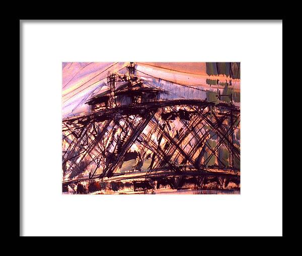 Paintings Framed Print featuring the painting Swing Bridge by Les Leffingwell