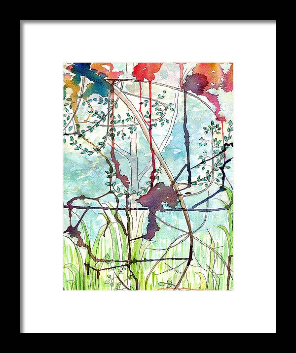 Swing Framed Print featuring the painting Swing uphill abstract by Mukta Gupta