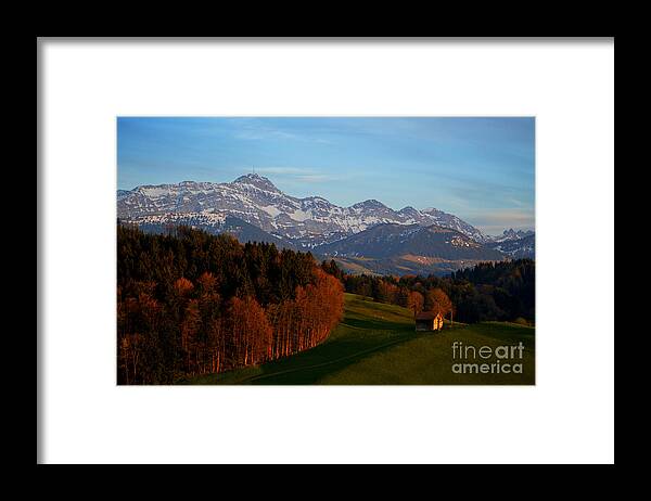 Switzerland Framed Print featuring the photograph Swiss Alpine Scene by Susanne Van Hulst