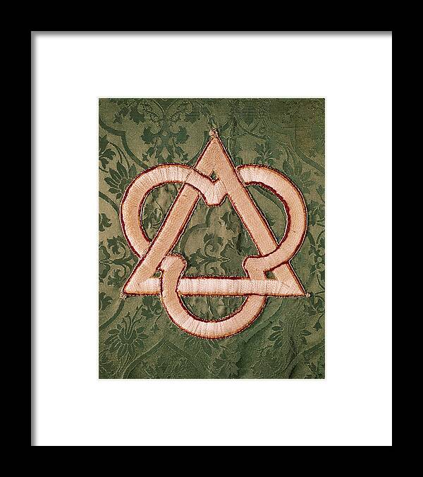 Photography Framed Print featuring the photograph Symbol Of Holy Trinity Embrodered by Vintage Images