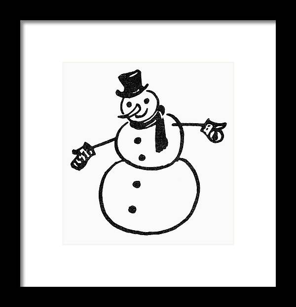 Cold Framed Print featuring the painting Symbol Snowman by Granger