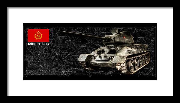 T-34-85 Framed Print featuring the photograph T-34 Soviet Tank BK BG by Weston Westmoreland