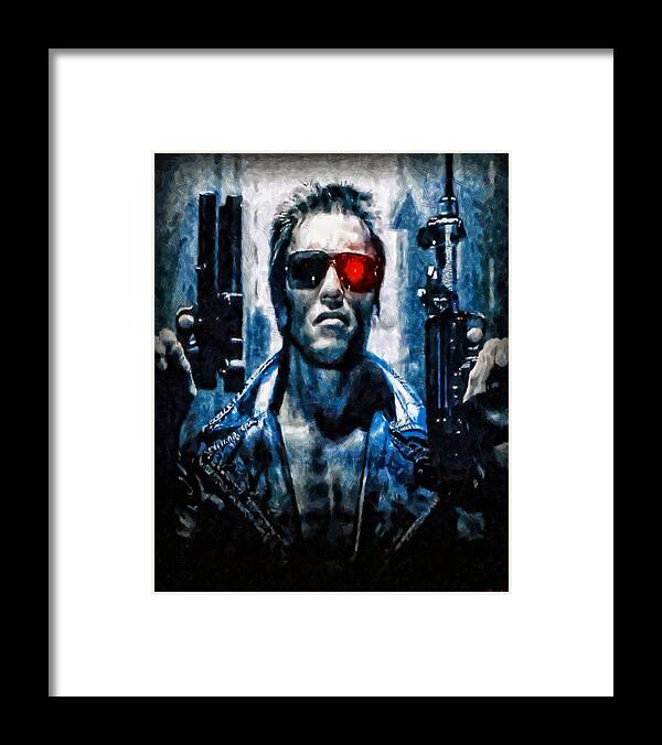 Www.themidnightstreets.net Framed Print featuring the painting T800 Terminator by Joe Misrasi