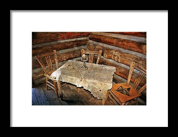 Rustic Framed Print featuring the photograph Table for Three by Marty Koch
