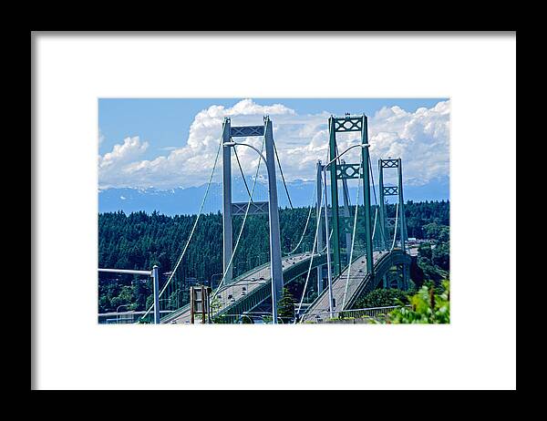 Tacoma Narrows Bridge Framed Print featuring the photograph Tacoma Narrows Bridge 2013 by Tikvah's Hope