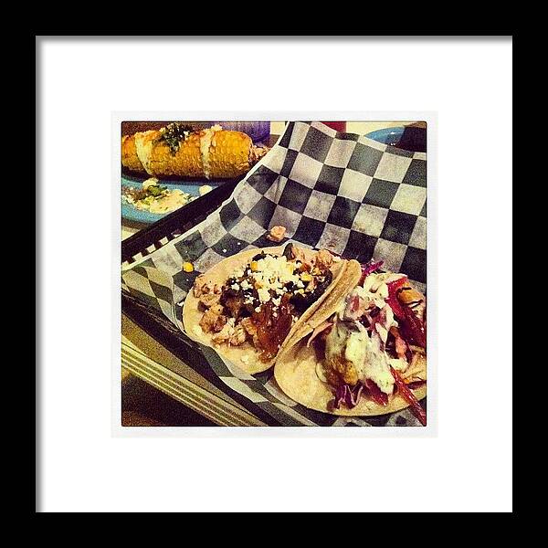 Kansascity Framed Print featuring the photograph #tacos And #elotes At A #newrestaurant by Megan Batrez
