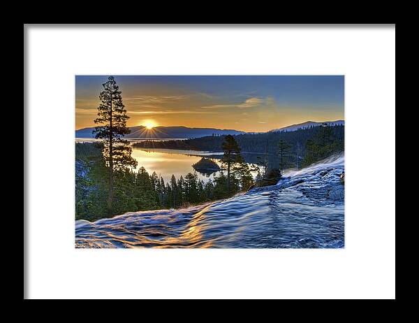 Landscape Framed Print featuring the photograph Tahoe Sunrise by Maria Coulson