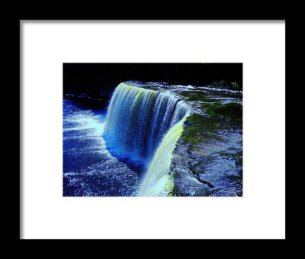 Blue Framed Print featuring the photograph Tahquamenon Falls Side View 1 by Jenn Beck