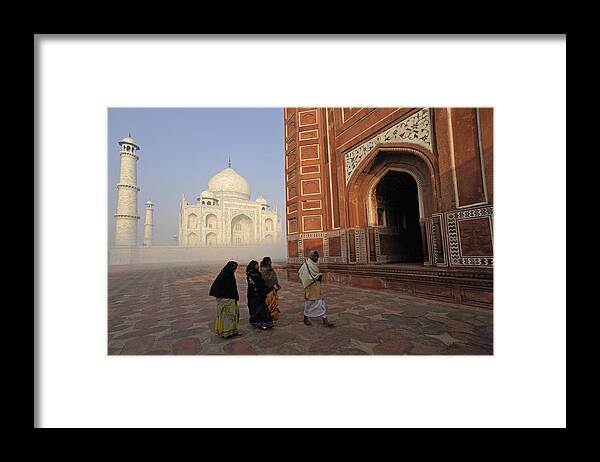 India Framed Print featuring the photograph Taj Mahal Pilgrims by Michele Burgess