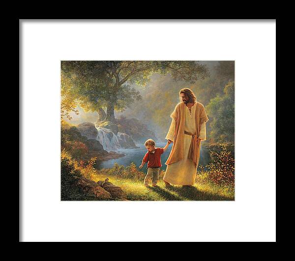 #faaAdWordsBest Framed Print featuring the painting Take My Hand by Greg Olsen