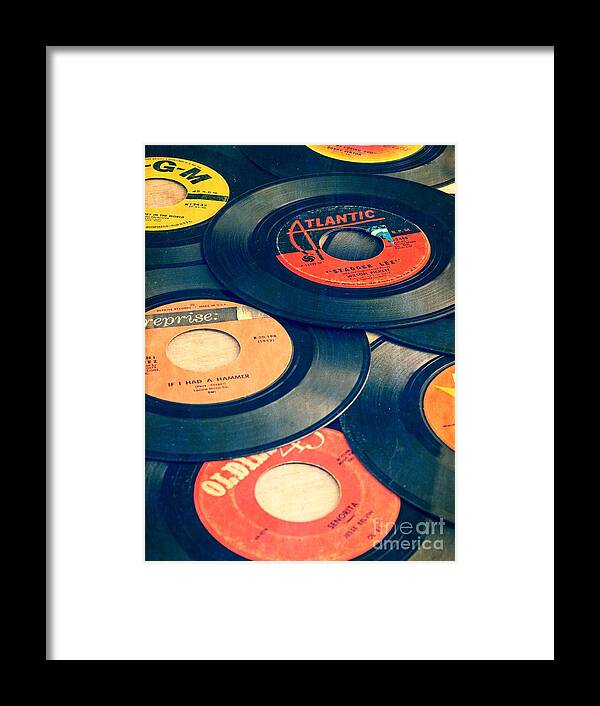 45s Framed Print featuring the photograph Take Those Old Records Off The Shelf by Edward Fielding