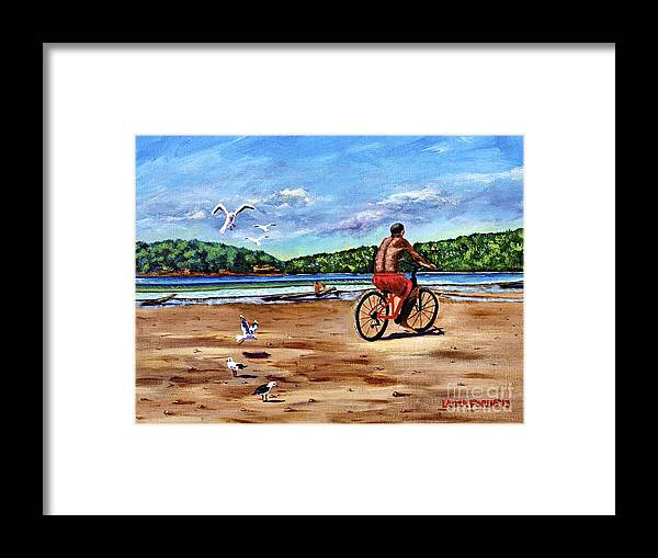 Seascape Framed Print featuring the painting Taking a Ride by Laura Forde