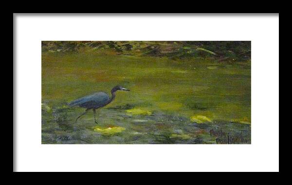 Little Blue Heron Framed Print featuring the painting Taking A Walk by Paula Pagliughi