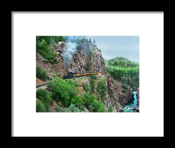 Steam Train Framed Print featuring the photograph Taking the Highline Home by Ken Smith