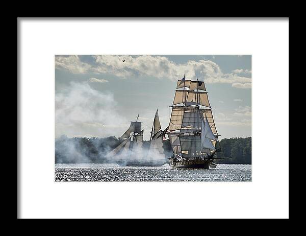 Battle Of Lake Erie Framed Print featuring the photograph Tall Ships by Ann Bridges