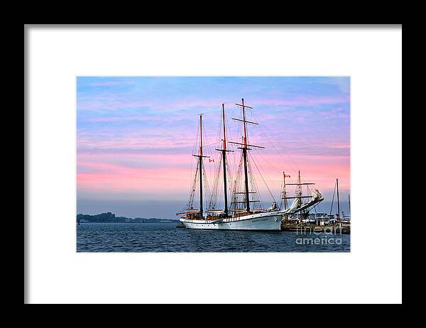 Ship Framed Print featuring the photograph Tallship Empire Sandy by Elaine Manley
