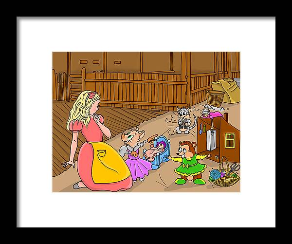 Wurtherington Framed Print featuring the painting Tammy and her Playmates by Reynold Jay