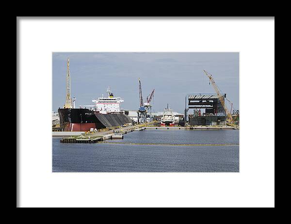 Shipyard Framed Print featuring the photograph Tampa shipyard by Bradford Martin