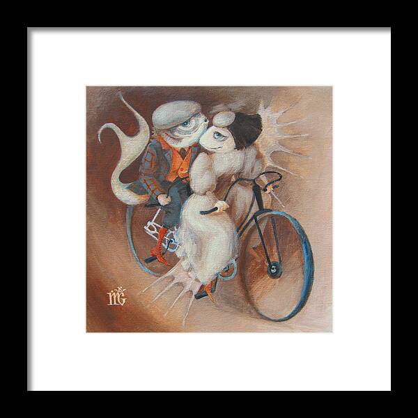Animals Framed Print featuring the painting Tandem by Marina Gnetetsky
