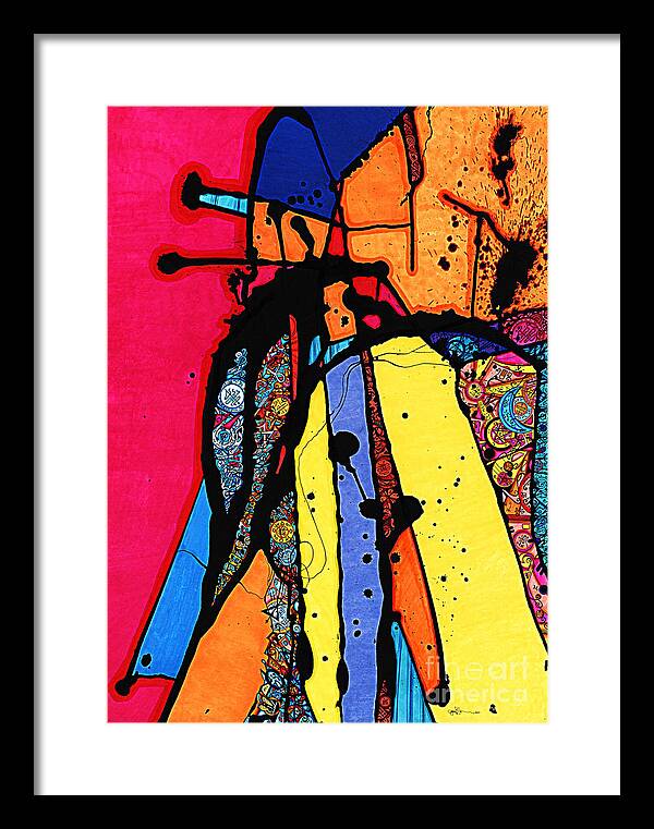 Prisma Markers Framed Print featuring the drawing Tandem of Spirituality by Joey Gonzalez