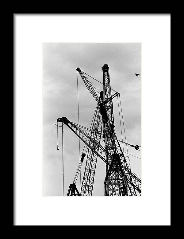 Wtc Framed Print featuring the photograph Tangled Crane Booms by William Haggart