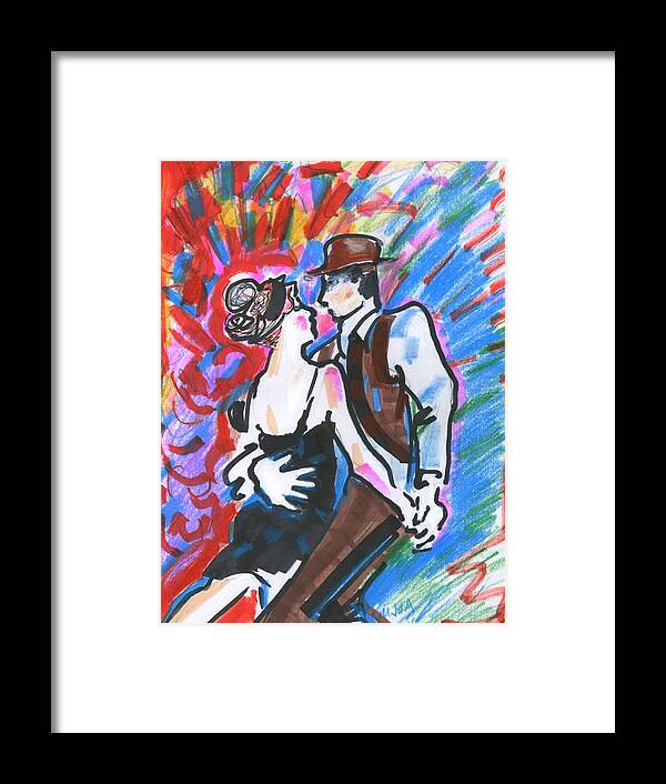 Dance Framed Print featuring the mixed media Tango A by Mary Armstrong