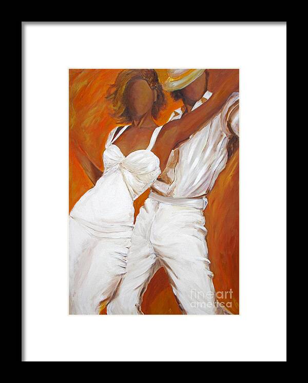 Tango Painting Framed Print featuring the painting Tango Blanco by Sheri Chakamian