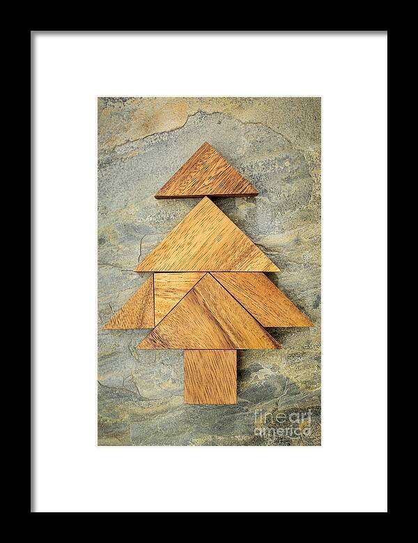 Chinese Framed Print featuring the photograph tangram Christmas tree by Marek Uliasz
