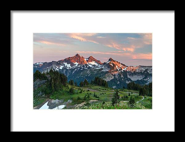 Alpine Framed Print featuring the photograph Tatoosh Range from Mazama Ridge by Michael Russell
