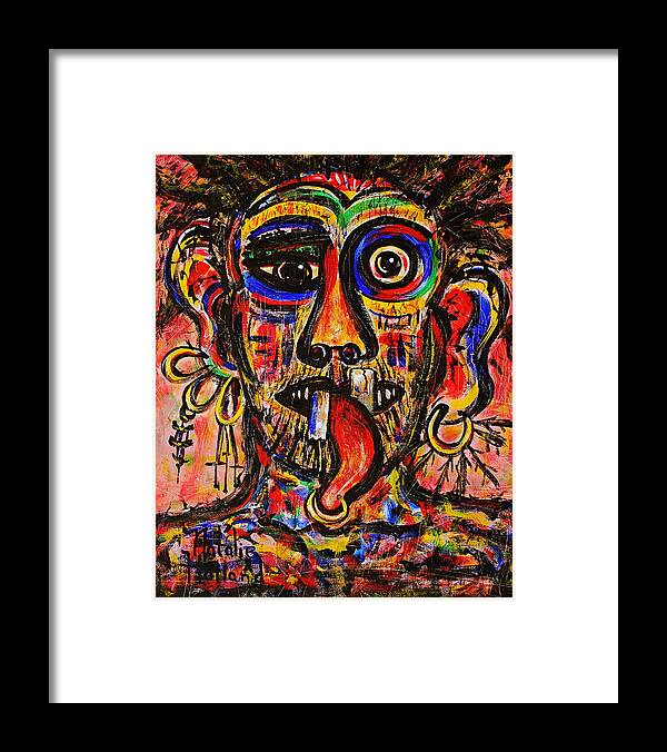Expressionism Framed Print featuring the painting Tattooist by Natalie Holland