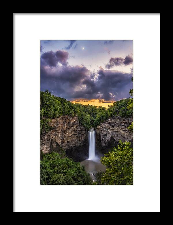 Mark Papke Framed Print featuring the photograph Taughannock at Dusk by Mark Papke
