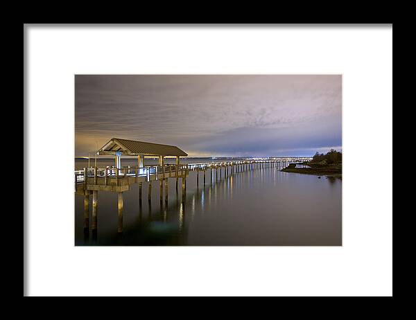 Taylor Dock Framed Print featuring the photograph Taylor Dock at night by Matt McDonald