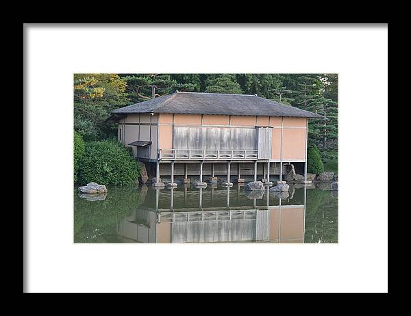 Japanese Building Framed Print featuring the photograph Tea House Reflections by Bill Mock