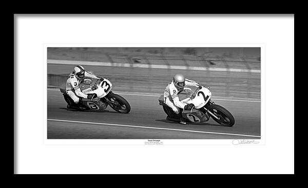 Motorcycles Framed Print featuring the photograph Team Triumph by Lar Matre