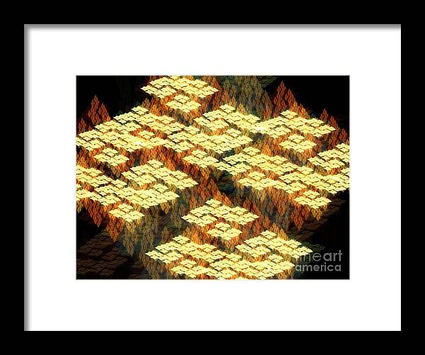 Gold Home Decor Framed Print featuring the digital art Tectonics by Kim Sy Ok