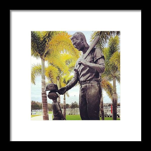  Framed Print featuring the photograph Ted Williams Statue At Jet Blue Park by Donny Bobbitt