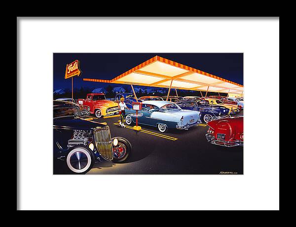 Bruce Kaiser Framed Print featuring the photograph Teds Drive-In by MGL Meiklejohn Graphics Licensing