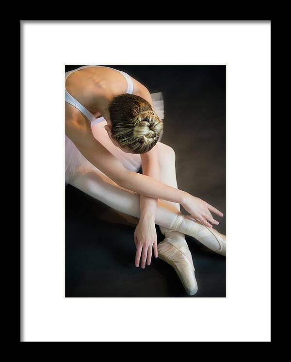 Ballet Dancer Framed Print featuring the photograph Teenage 16-17 Ballerina Bending Over by Jamie Grill
