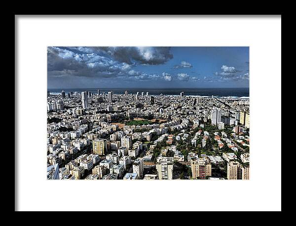 Israel Framed Print featuring the photograph Tel Aviv center by Ron Shoshani
