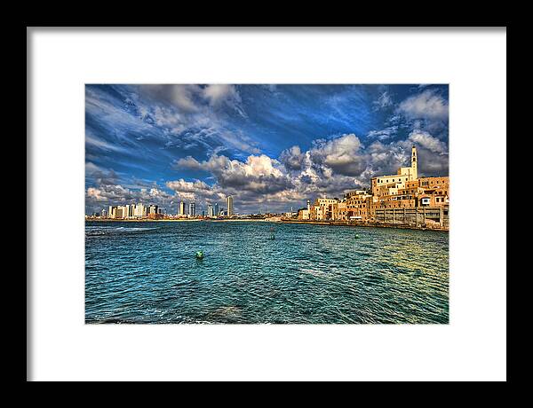 Old City Framed Print featuring the photograph Tel Aviv Jaffa shoreline by Ron Shoshani